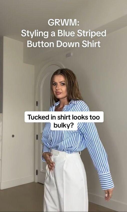 alternative style hack to avoid tucking bulge, Bulky shirt