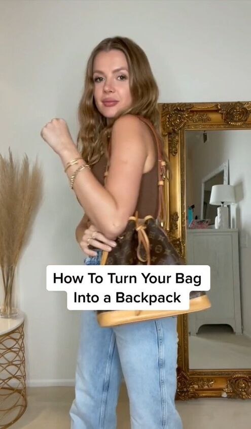 super quick and easy trick to turn your bag into a backpack, How to turn your bag into a backpack