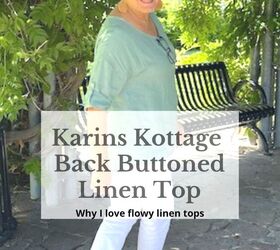 Green High Collar Linen Top with Obin Belt.