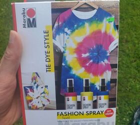 fabric spray dye project fun elise s sewing studio, We used Marabu Fashion Spray dye spray kit for this project