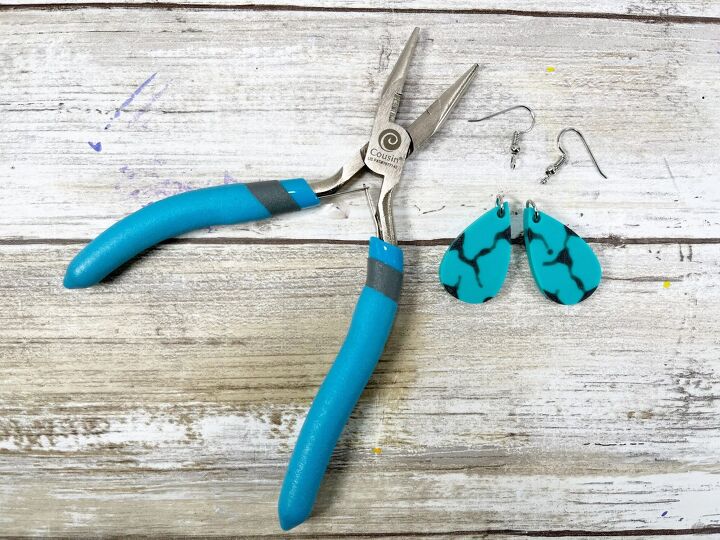 diy faux turquoise earrings with liquid sculpey