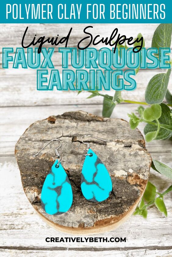 DIY Faux Turquoise Earrings Liquid Sculpey Creatively Beth creativelybeth liquidsculpey sculpey jewelry earrings turquoise faux howto diy