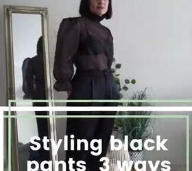 how to style black pants, Sheer blouse