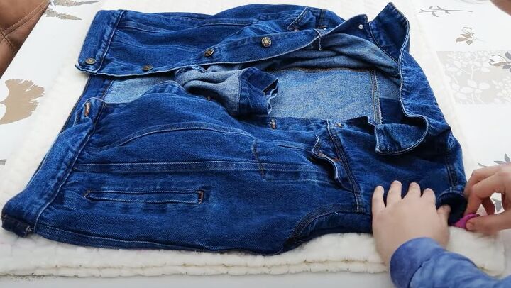 Cut Up Jacket How to DIY a Cozy Fleece Denim Jacket for Fall | Upstyle