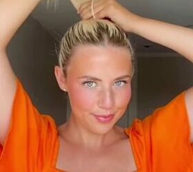 summer bun hairstyle, Tying ponytail