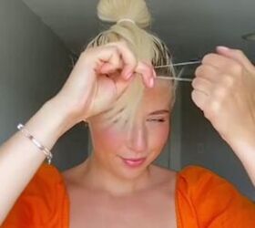 summer bun hairstyle, Tying bottom