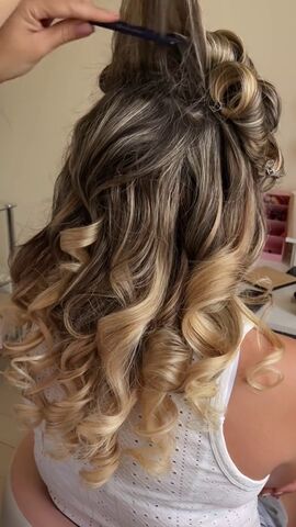 half up wedding hairstyles for curly hair, Curls