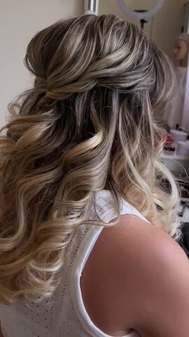 half up wedding hairstyles for curly hair, Half up wedding hairstyles for curly hair