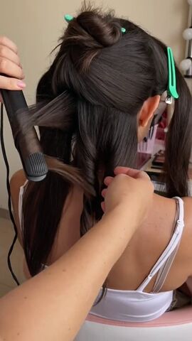 beautiful bun hairstyle for a bride, Curling hair