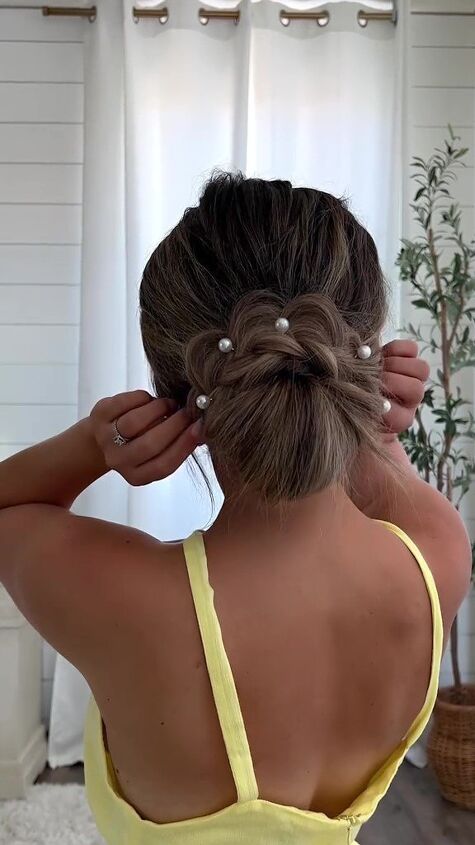 braided bun bridesmaid hair tutorial, Braided bun bridesmaid hair