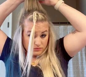 easy half up braided hairstyle, Joining braids