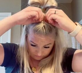 easy half up braided hairstyle, Wrapping hair
