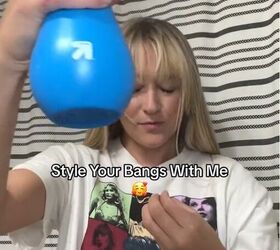how to style your bangs, Spraying bangs