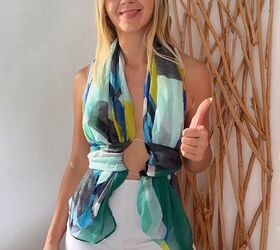 grab a scarf to recreate this perfect vacation top, DIY scarf top