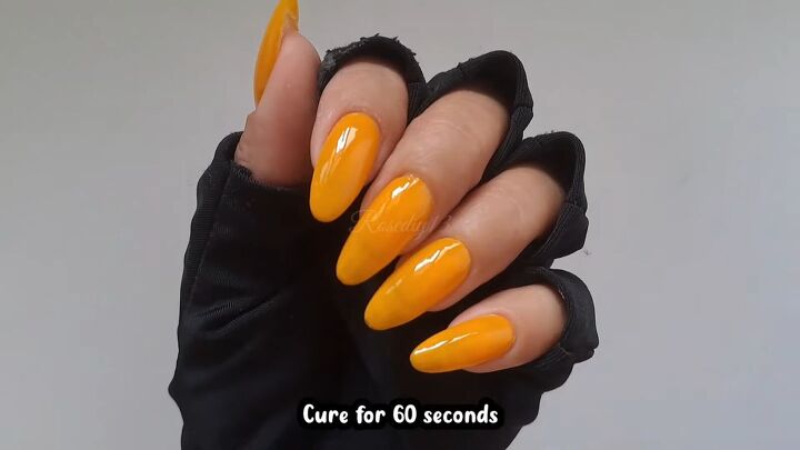 ombre orange nails, Curing