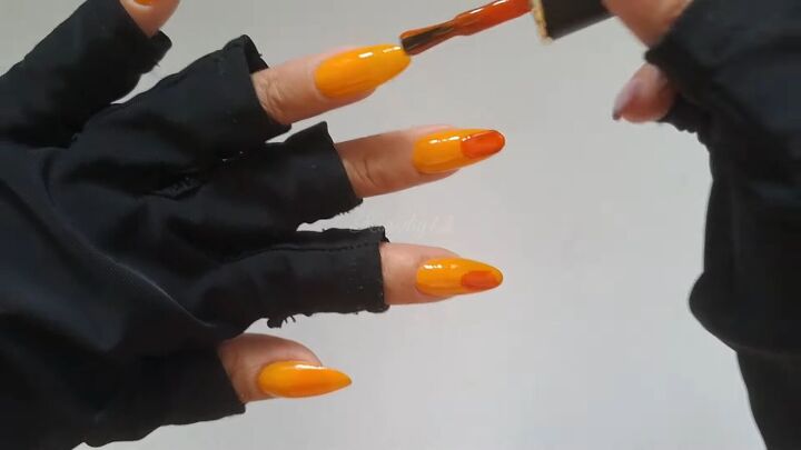 ombre orange nails, Creating ombre