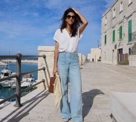 italian outfit ideas, Blouse cropped jeans flats