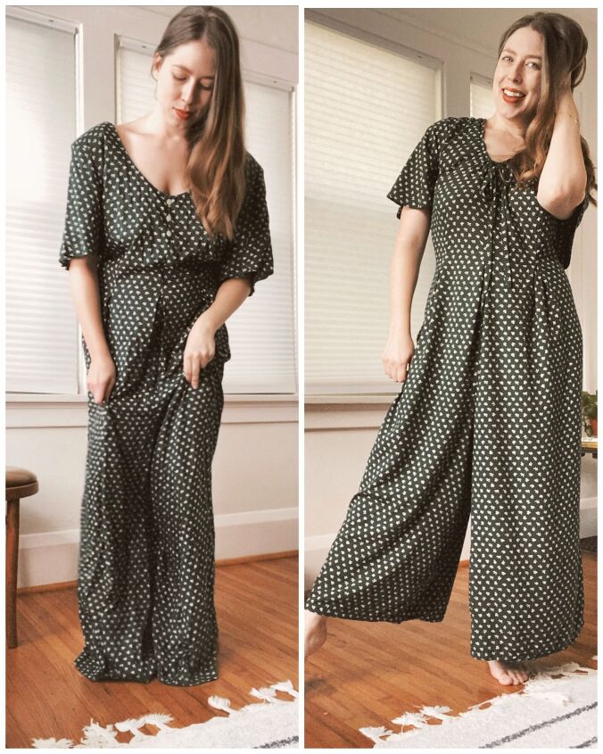 how i upcycled a goodwill jumpsuit into a cottagecore look