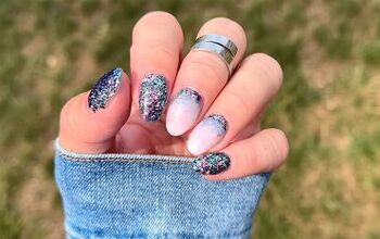 How to DIY Easy Black Glitter Dip Nails