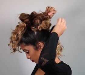 curly faux hawk, Creating loop bun