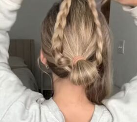 easy updo for wedding guest, Making braids