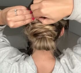 easy updo for wedding guest, Pinning hair