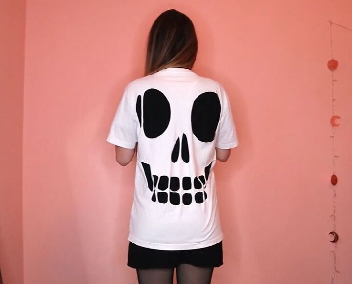 diy halloween t shirt, DIY skull shirt