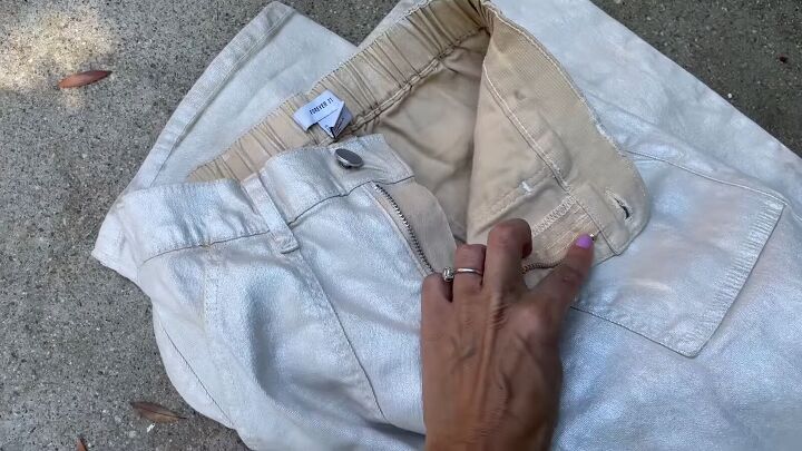 glitter cargo pants, DIY glitter cargo pants