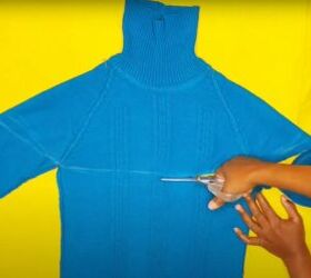 color block turtleneck sweater, Cutting sweater