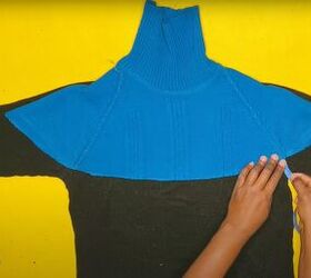 color block turtleneck sweater, Measuring