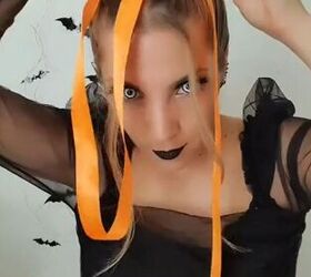 grab some ribbon for this halloween hairstyle, Lacing braids