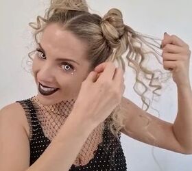 do this to make your space buns edgy, Pushing curls forward