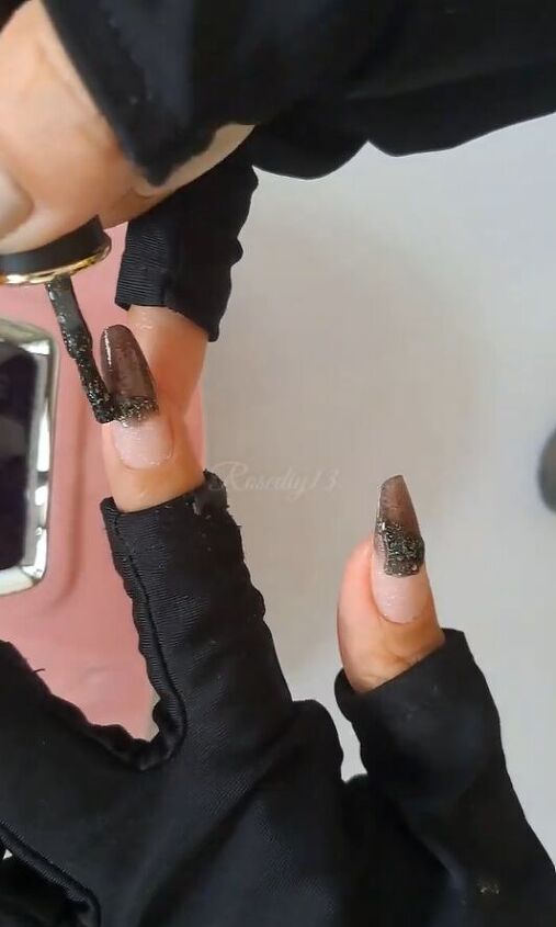 How to DIY Glitter Black Ombre Nails Upstyle