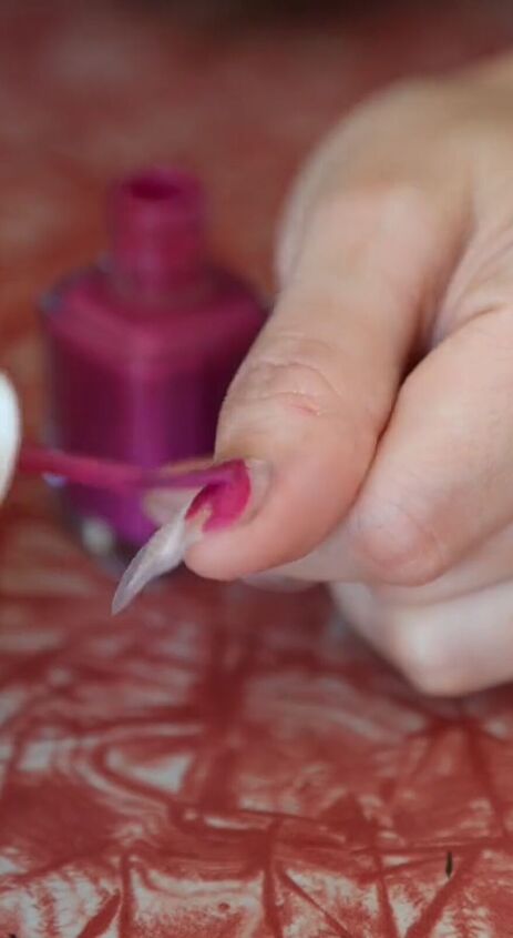 the shocking way a band aid can help with your manicure, Painting nail