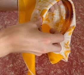 grab a headband and scarf for this genius hack, Attaching scarf to headband