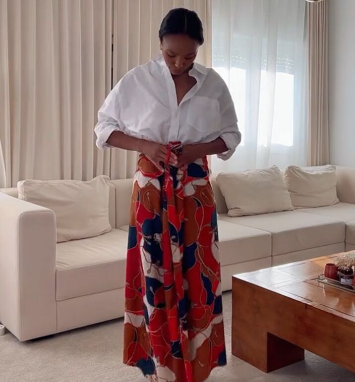 how to turn a silk scarf into a maxi skirt, Securing