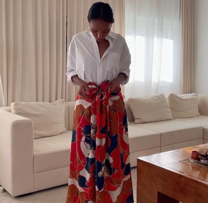 how to turn a silk scarf into a maxi skirt, Fanning out ball