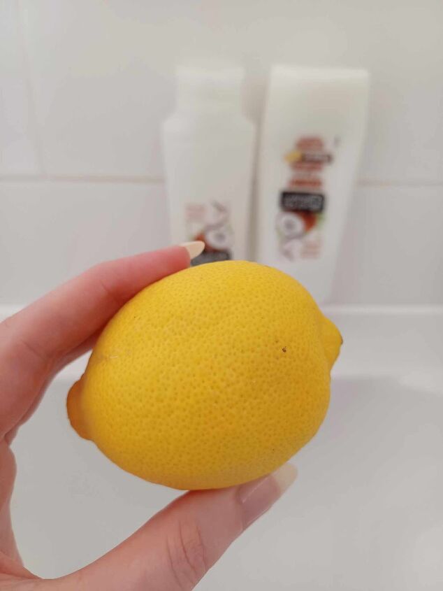 how to chelate your hair with a lemon and dish soap, Lemon