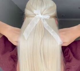 grab a ribbon for this super cute hairdo, Cute ribbon hairstyle