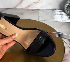 diy disco heels perfect for beyonce s concert, Gluing