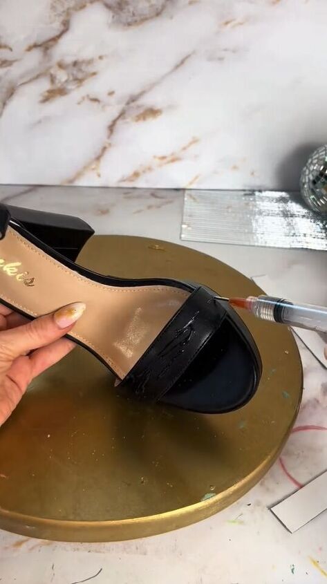 diy disco heels perfect for beyonce s concert, Gluing