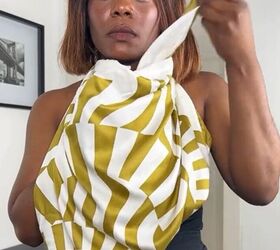 this fashion hack turns your scarf into an amazing top, Tucking corners