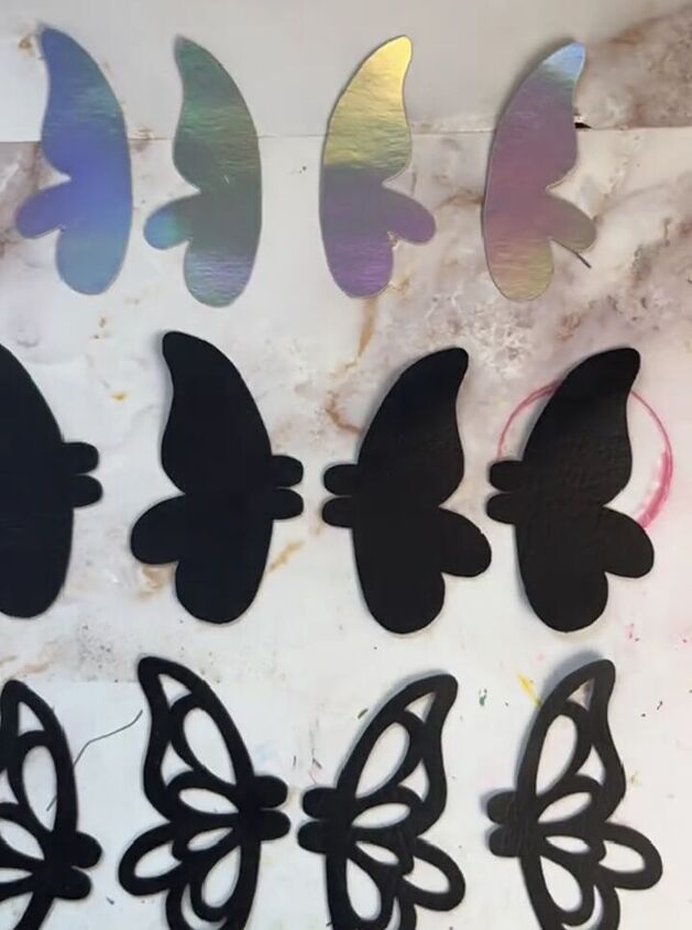 diy disco butterfly wings to add to your heels, Creating butterfly pattern