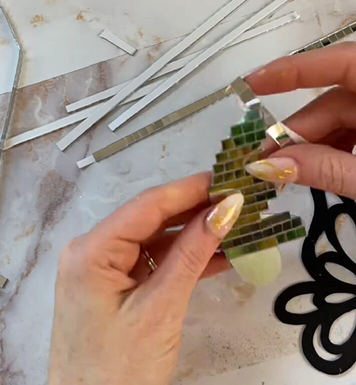 diy disco butterfly wings to add to your heels, Adding disco tiles to wings