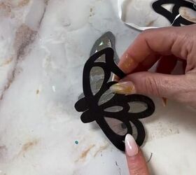 diy disco butterfly wings to add to your heels, Adding wing layer