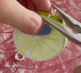 diy earrings you can do with any fruit shape, Attaching fruit