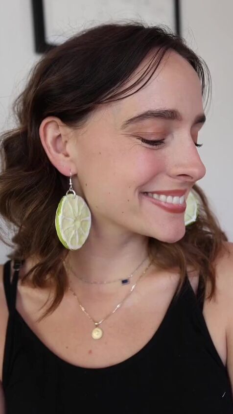 diy earrings you can do with any fruit shape, DIY fruit earrings