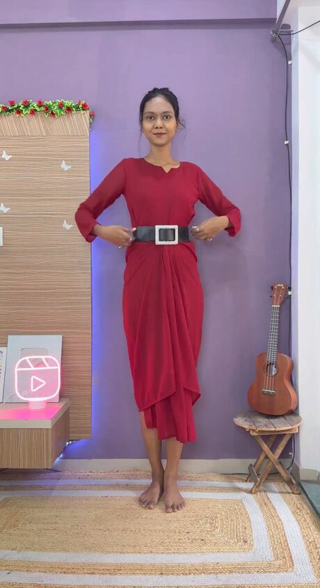 hack for turning your kurti into a dress, Adding belt