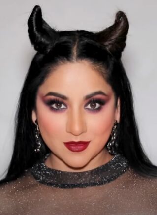 cute devil makeup for halloween, Cute devil makeup and hair for Halloween