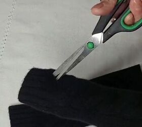 turning a small sweater into a matching set, Cutting